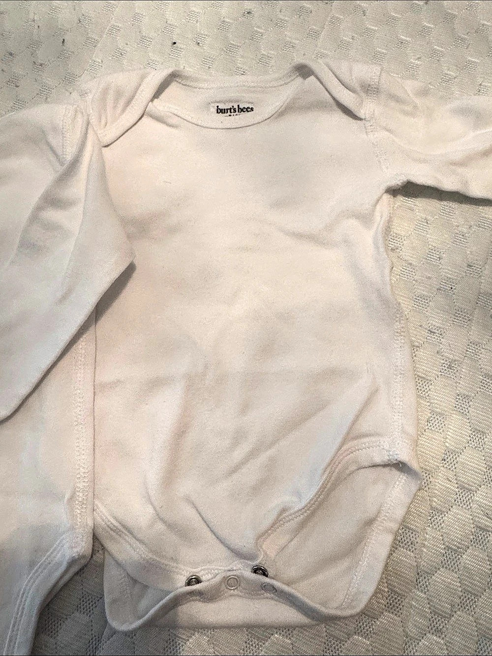 Set of 5 Burt's Bees Baby Organic Cotton Long Sleeve Bodysuit White 3-6M